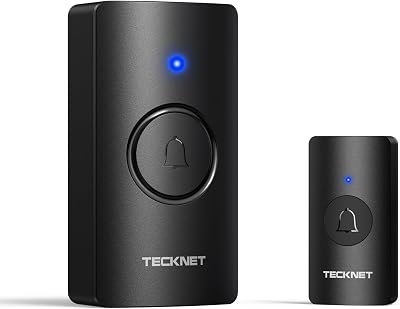 TECKNET Wireless Doorbell Waterproof Battery-Operated 1300 ft Range 60 Chimes