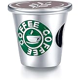 BISAER 925 Sterling Silver Charms for Bracelets Cat Coffee Cup Rose Flower Animal Beads Charm Jewelry Gifts for Women