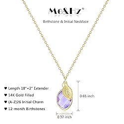 Me&Hz June Birthstone Necklace for Women Girls 14K