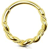 OUFER 16G Daith Piercing Jewlery, 316l Surgical Steel Helix Piercing Jewelry, Daith Earrings, Helix Hoop Earrings for Women, Conch Rook Septum Piercing Jewelry