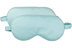 HBHLFZ Sleep Mask 2 Pack - Bamboo Viscose Fiber Sleeping Eye Mask - with Elastic Band/Headband - Comfort Sleeping Shade - for Nighttime Sleeping, Traveling & Napping（Light Blue）