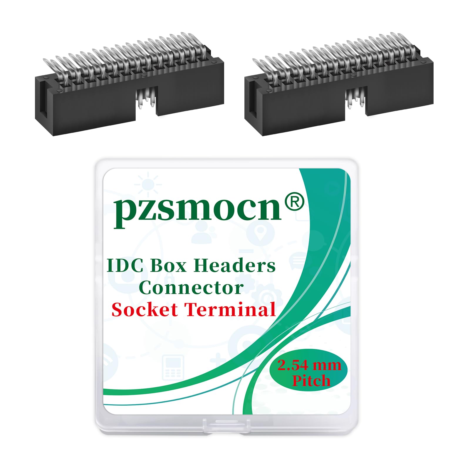 Pzsmocn 20 Pieces IDC 2 * 13 Double Row 2.54 mm Pitch JTAG ISP 26-Pin Box Header Connector Adapter Cable Male Socket SMT Terminal for PCB Electronic Equipment Projects.