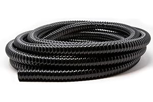 Beckett Corporation 2010BC 1 Inch by 20 Feet Corrugated Vinyl Tubing for Water Garden or Pond, UV Resistant, Black