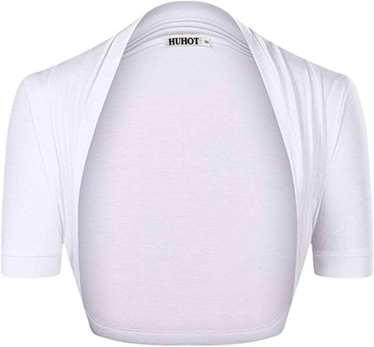 HUHOT Womens Versatile Open Front Lightweight Short Sleeve Bolero Shrug