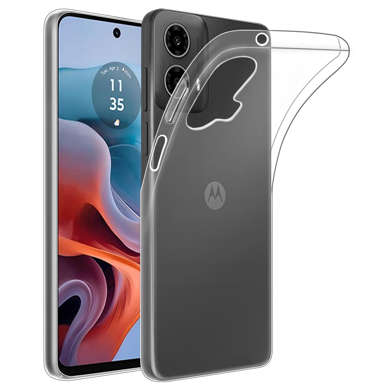 32nd Clear Gel Series - Transparent TPU Clear Gel Case Cover for Motorola moto G34, Crystal Gel Ultra Thin Case - Clear