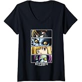 Women's Death Note Close Up Character Eyes Anime V-Neck T-Shirt