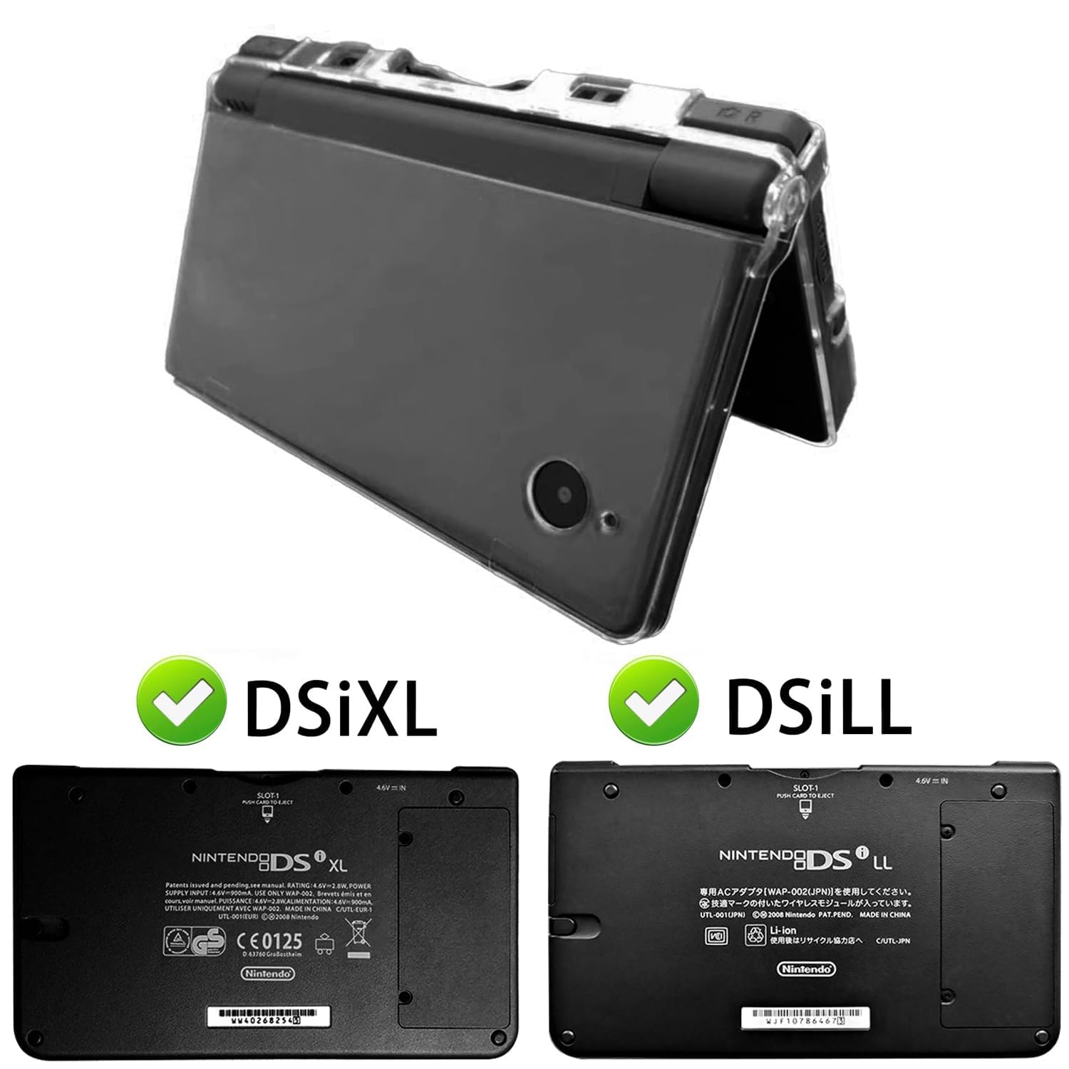 OSTENT Hard Crystal Game Case Clear Cover Shell for Nintendo NDSiLL NDSiXL