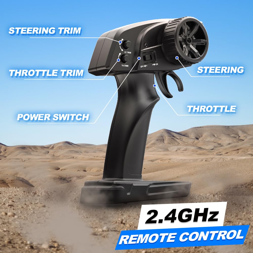 Rhybor Ferngesteuertes Auto 40KM/H 1:16 RC Auto, 4WD Crawler Monstertruck für Erwachsene und Kinder 8+, RC Buggy mit Präzisionssteuerung, Ideal für Rennen und Offroad-Abenteuer 6