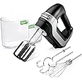 Hamilton Beach Professional 7-Speed Digital Electric Hand Mixer with High-Performance DC Motor, Slow Start, Snap-On Storage Case, SoftScrape Beaters, Whisk, Dough Hooks, Matte Black (62655)