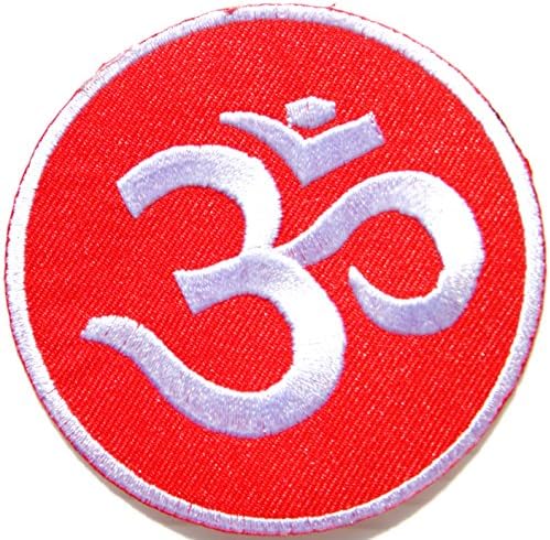 Aum Om Ohm Hindu Yoga Indian Lotus Lucky Sign Logo Hippie Retro Biker Jacket T-shirt Vest Patch Sew Iron on Embroidered Badge Custom