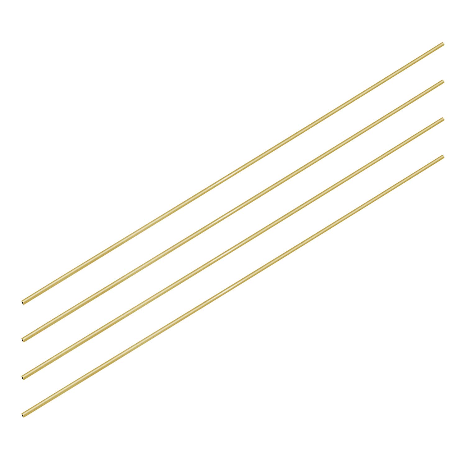 Aopin Brass Round Tube Copper Pipe ID 1.1mm / 1/25" x OD 1.5mm / 3/50", for Refrigerator Capillary Tubing, Cooling Systems, Wind Chimes 4 Pcs