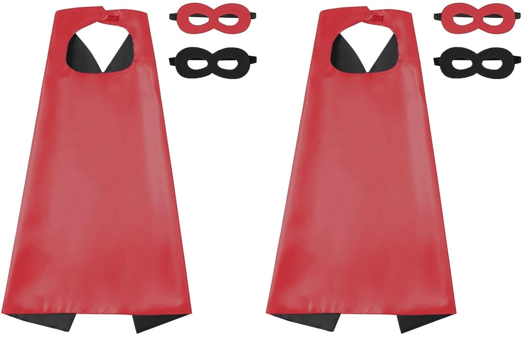 Playcrate Kids Superhero Cape Mask Set - Hero Costume Fancy Dress Cosplay - Party Dress Up Supplies for Boys & Girls (Black)