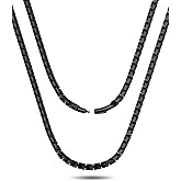 Feraco Magnetic Necklace for Men Women, Titanium Stainless Steel Magnetic Chain with Ultra Strength Neodymium Magnets, Black Jewelry Gift, Adjustable with Sizing Tool