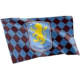 Hy-Pro Official Aston Villa F.C. Flag 5ft x 3ft - Checked, Polyester Football Banner for Home &amp; Match Display - Supporters' Gear with Large Crest Aston Villa Detail