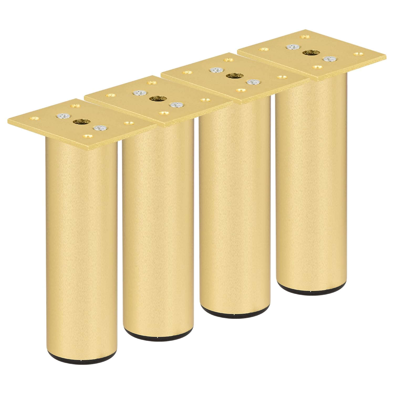 TCHOSUZ 2 Inch / 5cm Metal Furniture Legs,Set of 4 Aaluminium Alloy Round Table Sofa Legs Couch Feet with Screws, Modern Furniture Replacements Feet for DIY Cabinet TV Bench Stand Gold