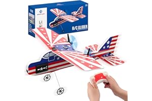 ANTSIR RC Plane Small Glider, 2.4Ghz Remote Control Airplane with Gyro Stabilizer/LED Light/Indoor Outdoor Model/Rechargeable Battery Easy to Fly for Kids Boys Girls Beginners (Red-Monoplane)