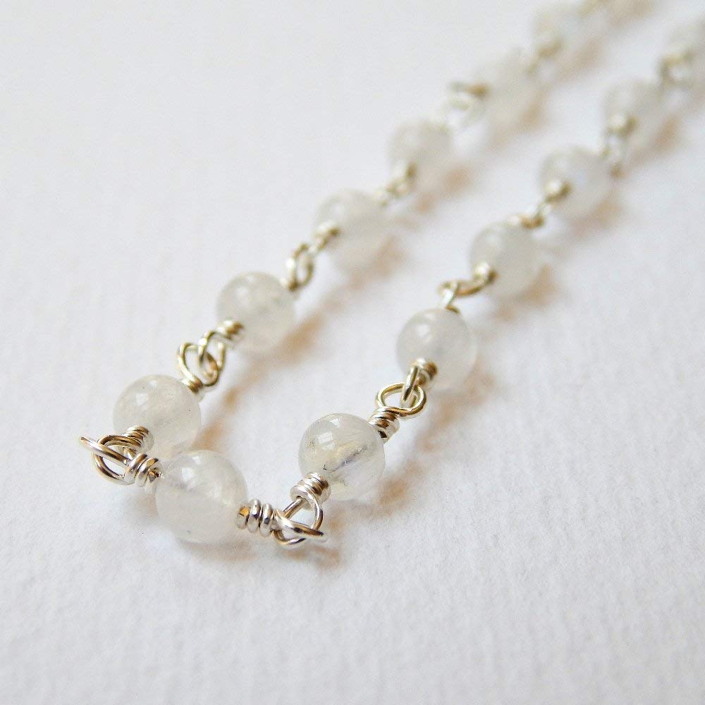 Moonstone Necklace in Sterling Silver Handmade