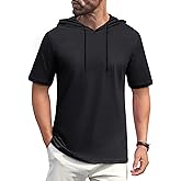 EKLENTSON Mens Short Sleeve Hoodies Workout Muscle Gym Hooded T-Shirts Cotton Athletic Lightweight Sweatshirt Pullover