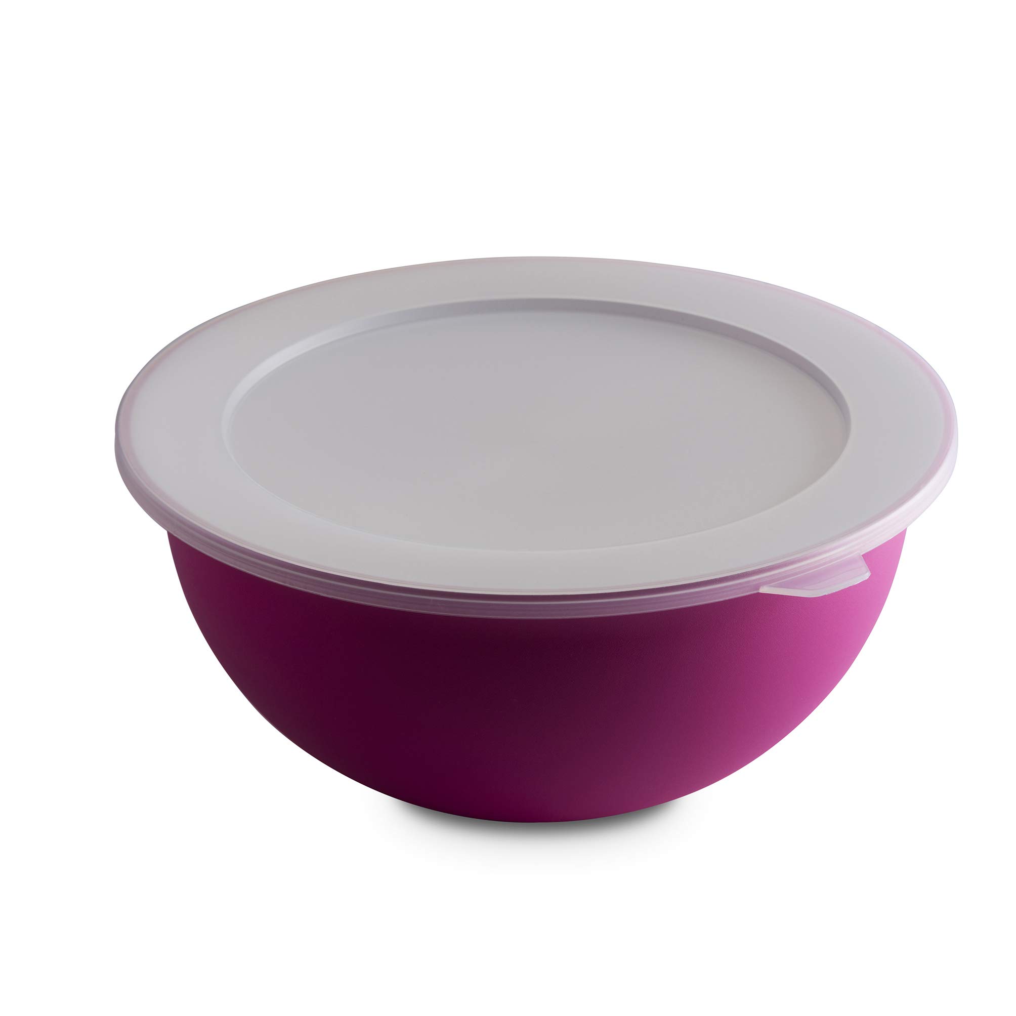 Omada Design Bowl + lid, Capacity 123,18 fl oz, Diameter 10,23 inch, White Inside and Colored Outside, in Polypropylene,microwavea nd Dishwasher Safe, Line Sanaliving