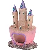 Glomora Fish Tank Decorations Small, Mermaid Fish Tank Decorations | Fish Castle for Aquarium, Pink Aquarium Resin Castle Decoration for Aquarium Fish Reptiles Tank