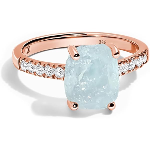 Raw Selenite Sterling Silver Ring - April May Birthstone Jewelry For Women