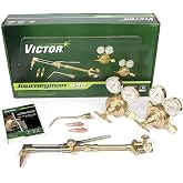 Victor Technologies 0384-0807 Journeyman 450 SR Series Cutting System, Acetylene SR460-510 Gas Regulator, 315F Torch Handle, CA2460 Cutting Attachment, Cutting tips, Welding Nozzle