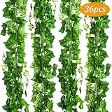 CEWOR 36pcs 236 Feet Artificial Ivy Hanging Plants Fake Vine Leaves for Home Garden Wall Wedding Decoration