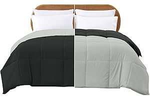 Modern Threads Down Alternative Reversible Comforter Black/Silver Twin