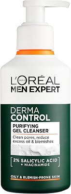 L'Oréal Paris Men Expert Gel Limpiador Facial Derma Control con Niacinamida, 260 ml