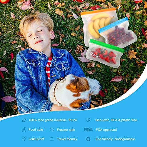 2 Reusable+Storage+Sandwich+Leakproof+Food+Storage+Bags