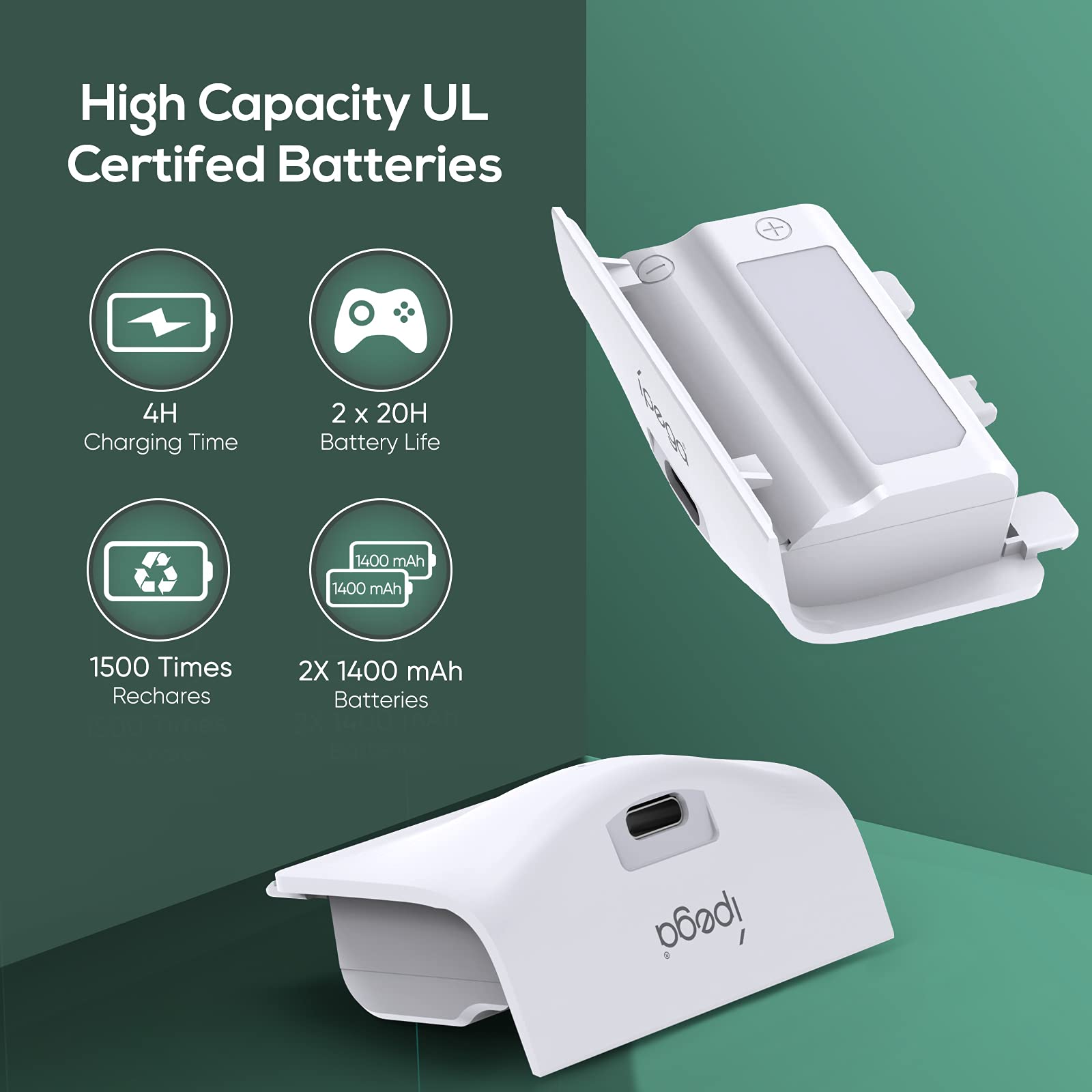 FASTSNAIL Cooling Fan Station for Xbox Series S - 1400mAh Rechargeable Battery Pack & Dual Controller Charging Dock, High Speed Cooler Stand with Headset Holder Compatible with Xbox Series S Console
