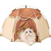 Gigreinc Cat Tent for Indoor, Indoor Dog House,Kitten Tent Suitable for Samll Dogs,Pet Cute Cave Nest Dog Houses(Beige, Medium)
