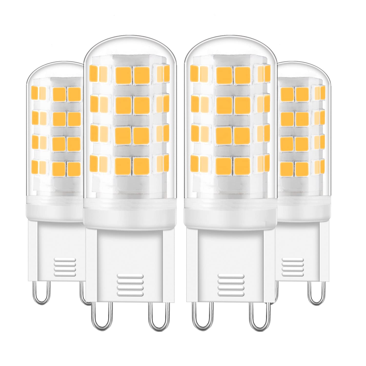 Aegislogic G9 Led Bulbs Warm White 3000k Non Dimmable, 4 Pack 330 LM Equivalent to 10W 20W 30W G9 Halogen Bulb, No Flicker