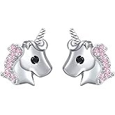 Yearace Cute Unicorn/Goat/Lion/Hedgehog/Giraffe/Sea Otter/Penguin Earrings 925 Sterling Silver Animal Stud Earrings Jewelry Gift for Women Daughter Animal Lovers
