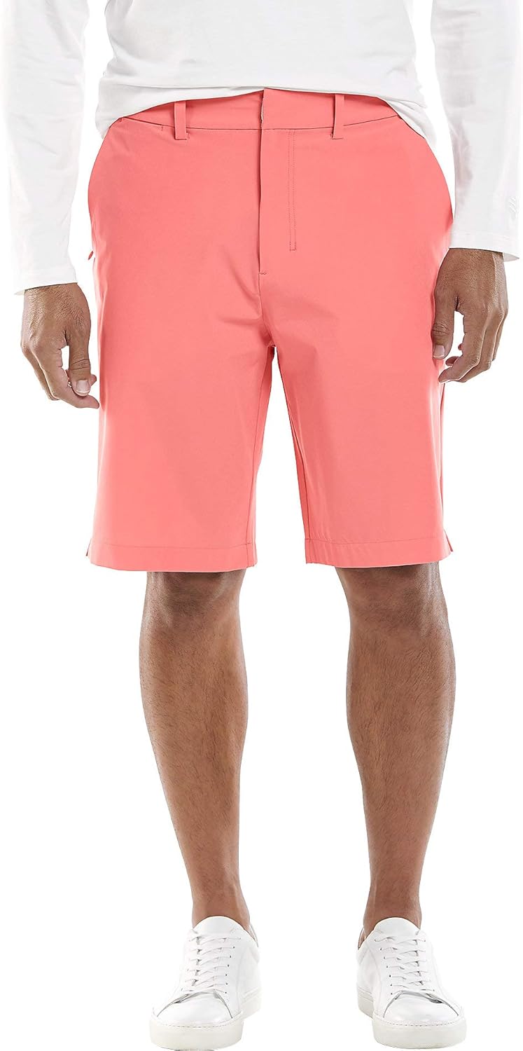 Coolibar UPF 50+ Trek Hybrid Pantalón corto para hombre, Rosa