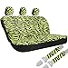 OxGord 21pc Zebra Car Seat Cover, Carpet Floor Mat, Steering Wheel Cover and Shoulder Pad Set - Universal Fit, Truck, SUV, or Van - Lime Green