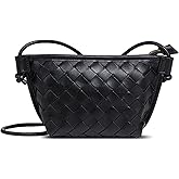 ZHDGUZG Woven Crossbody Bags for Women, Small Purses for Women,Vegan Leather Handbag Trendy Shoulder Bag