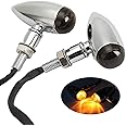 INNOGLOW Motorcycle Bullet Turn Signals Light Universal Front Rear Blinker Indicator for Suzuki Yamaha Kawasaki Harley Davidson Choppers/Cruisers or any Custom Applications 12V (Chrome)