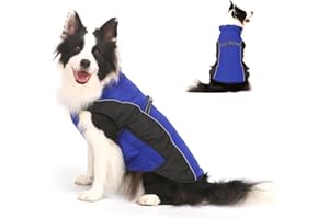 Warm Dog Winter Coat, Gimilife Dog Sweater Cold Weather Coats Waterproof Dogs Apparel Clothes Pet Jacket Padded Vest Outfit for Small Medium Large Dogs