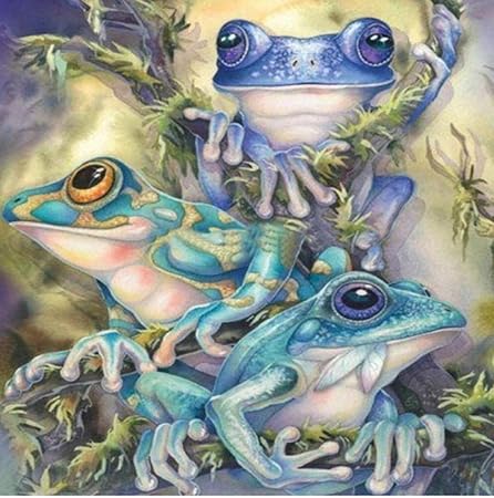 Rana de dibujos animados DIY pintura de diamantes taladro redondo