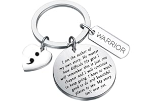 MYOSPARK Semicolon Keychain My Story Isn't Over Yet Mental Health Awareness Jewelry Suicide Prevention Awareness Gift