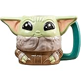 Zak Designs Star Wars The Mandalorian Sculpted Ceramic Coffee Mug for Hot Drinks, Collectible Keepsake with Unique 3D Character (12 oz, Grogu)