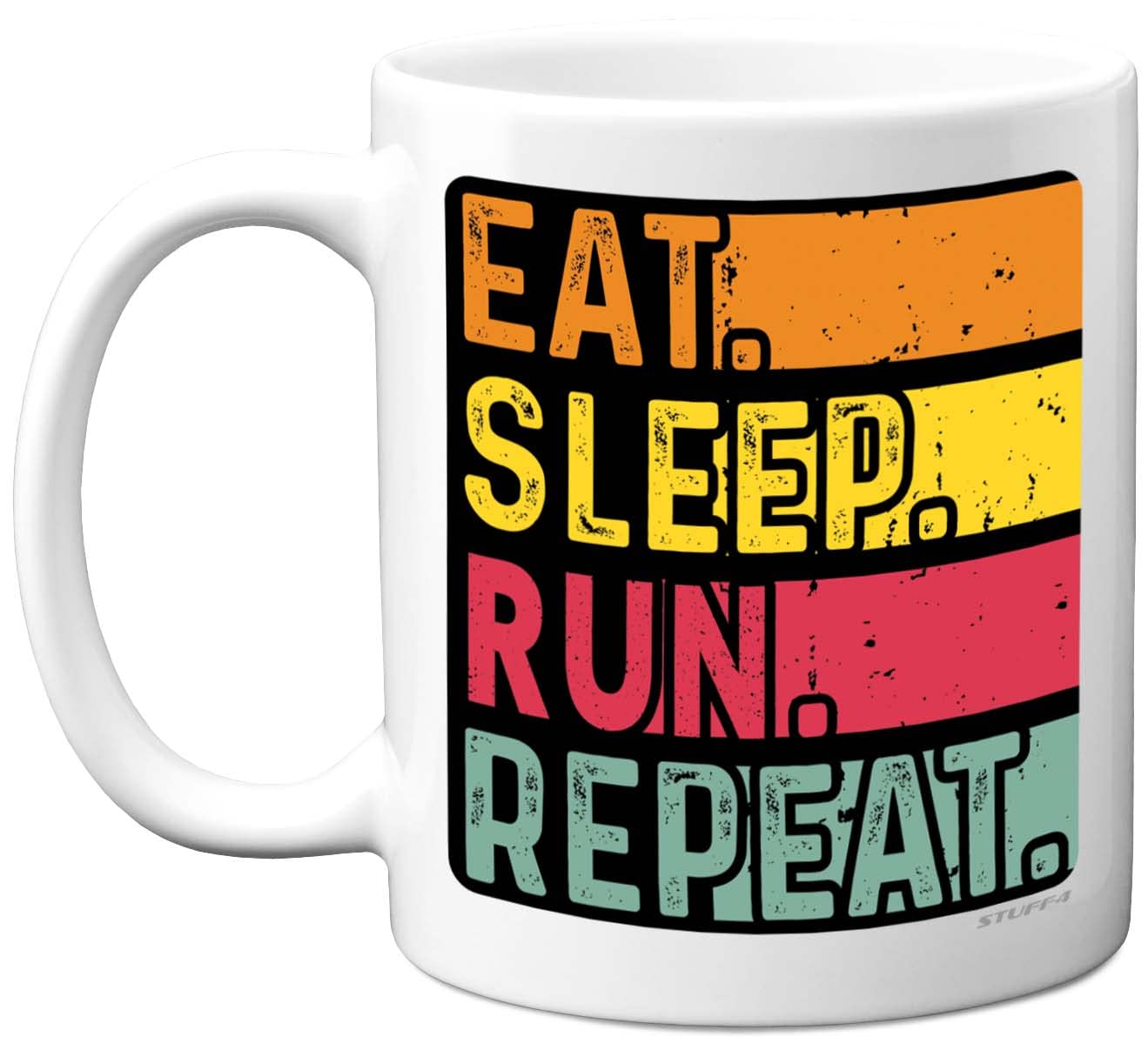 Birthday Mug Gifts for Men Women Him Her - Eat, Sleep, Run, Repeat - Funny Happy Birthday Present Gift for Fitness Exercise Lovers, 11oz Ceramic Dishwasher Safe Premium Mugs