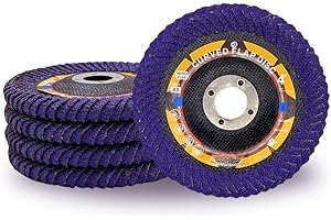 WA GRINDER WA 5PACK - 4" x 5/8" inch 40# Ceramic & Zirconia Mix 40# Curved Edge Flap Disc for Fillet Weld, Curve Radial Type, Angle Grinder Sanding Disc, High Performance Edge Grinding, 4 Inch GRIT 40