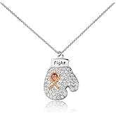 CHOORO Orange Awareness Ribbon Charm Boxing Glove Necklace Gift Kidney Cancer Leukemia Multiple Sclerosis Awareness Jewelry