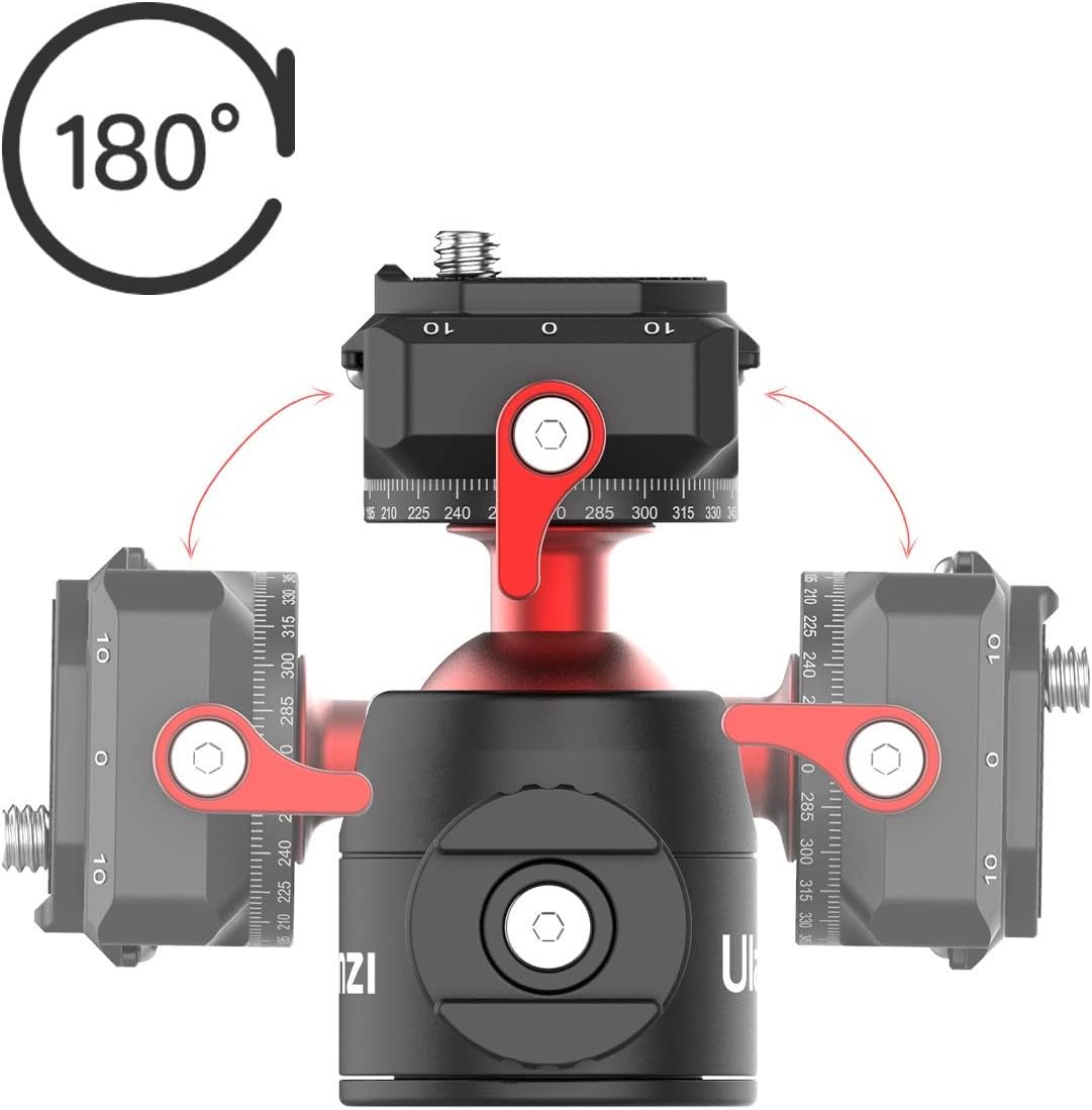 Tripod Head Quick Release Plate ULANZI U-70 Professional Metal 360° Panoramic Ball Head with Quick Release Plate & Cold Shoe, 44lbs/20kg Load, for Tripod, Monopod, Slider, DSLR, Camera, Camcorder : Camera & Photo