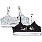 Calvin Klein Kids Girls' Cropped Cotton Cami Bralette 2-Pack