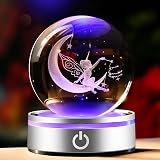 IFOLAINA 3D Moon Fairy Crystal Ball K9 Glass Paperweight Gift