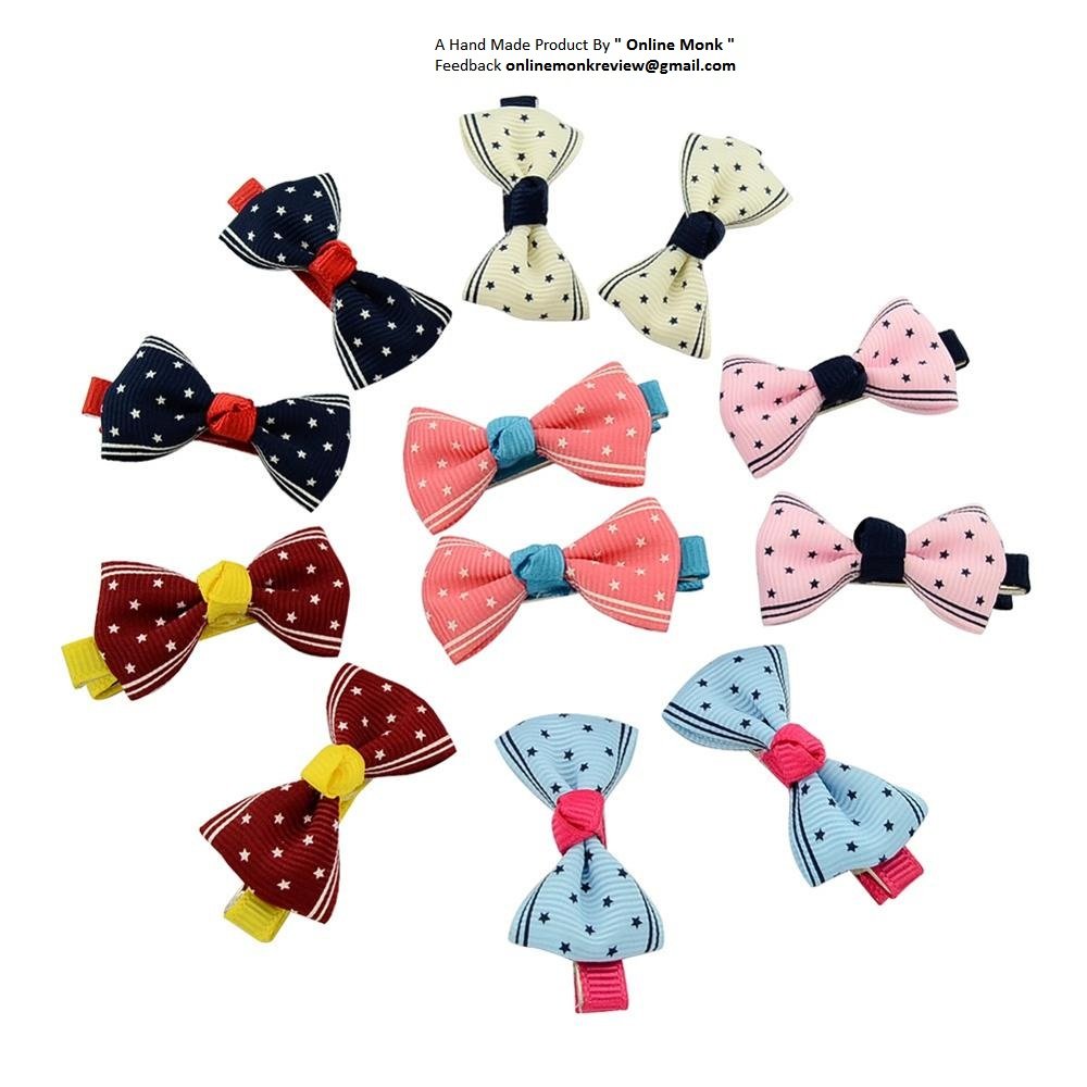 Buy Online Monk Handmade Baby Girls Polka Dot Grosgrain Ribbon 2