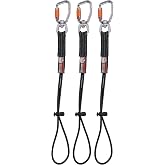 Ergodyne Squids 3714 Tool Lanyard and Tethering Attachment with Carabiner and Cinch Loop, Weight Rating 10lbs, 3-Pack
